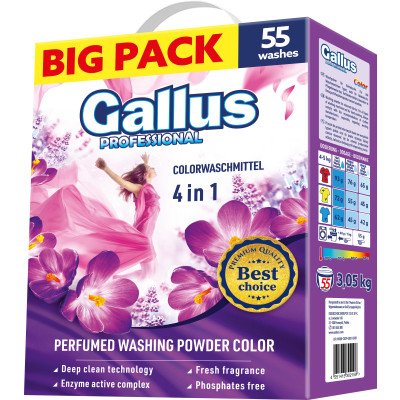 Gallus prací prášek Color Box, 55 dávek, 3,05 kg