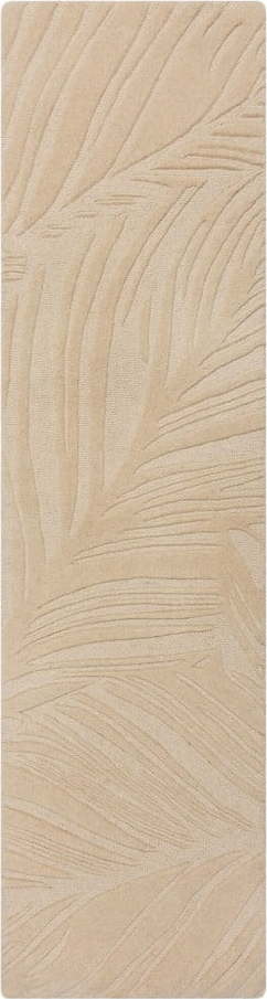 Béžový vlněný koberec běhoun 60x230 cm Lino Leaf – Flair Rugs