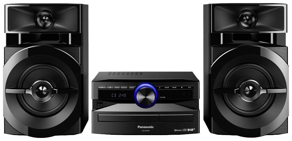 Panasonic SC-UX104EG-K stereo systém CD, DAB plus , FM, USB, 2 x 150 W černá