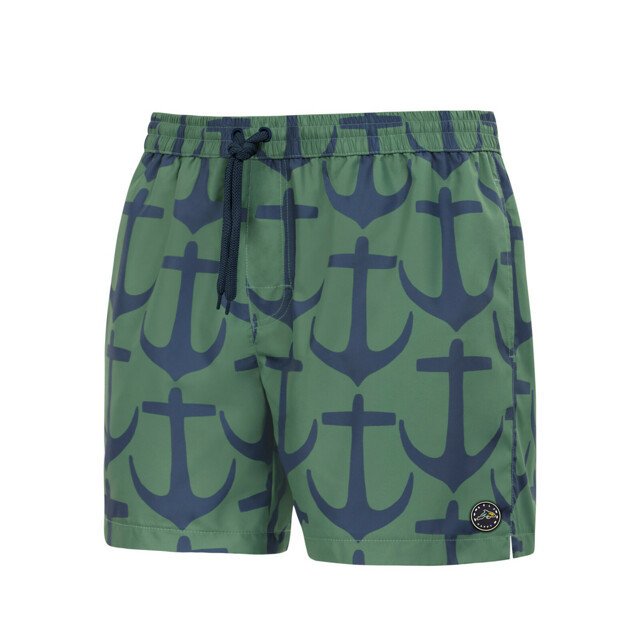 Pánské plavkové kraťasy Happy Self SM29-19 zelená/ kotva-vzor - Self - XL