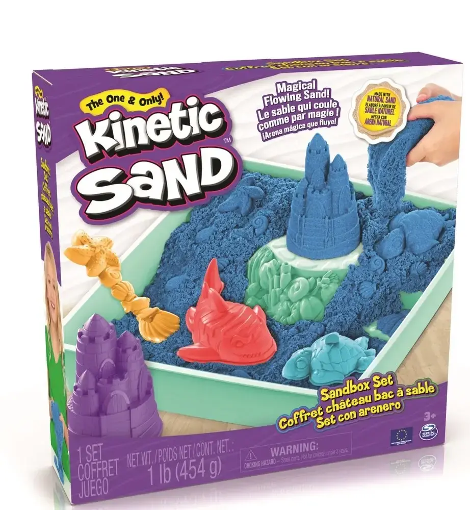 Kinetic Sand Krabice tekutého písku s podložkou modrá