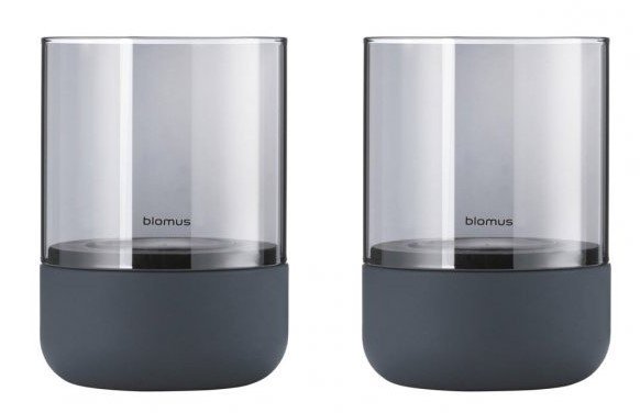 Set betonových svícnů CALMA Blomus 14 cm 2 ks kouřové