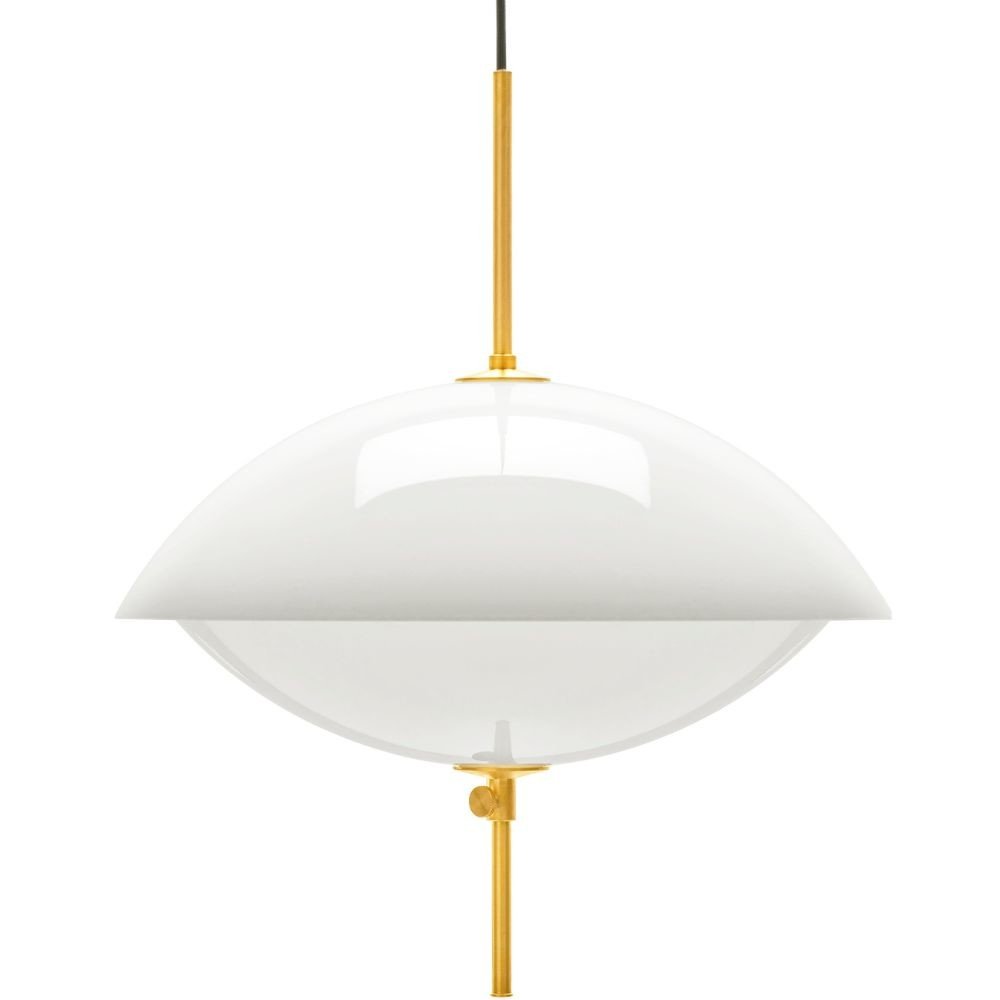 Závěsná lampa CLAM 55 cm, bílá/mosaz, Fritz Hansen