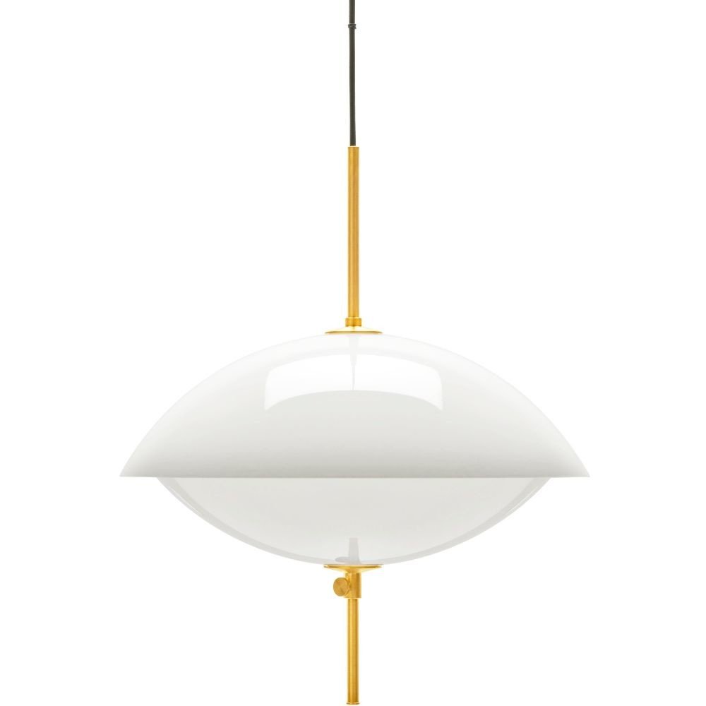 Závěsná lampa CLAM 44 cm, bílá/mosaz, Fritz Hansen