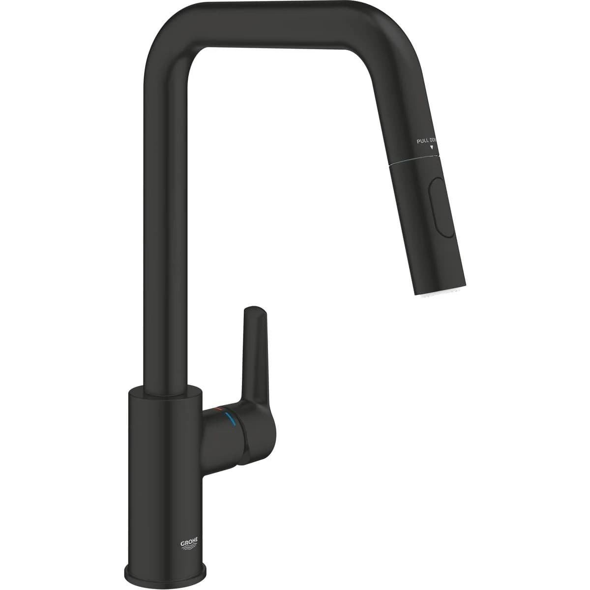 Dřezová baterie Grohe Start s vytahovací sprškou černá 306312430