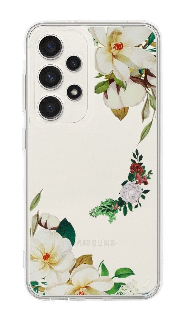 Kryt Tel Protect Flower Samsung A13 s bílými květy 98506