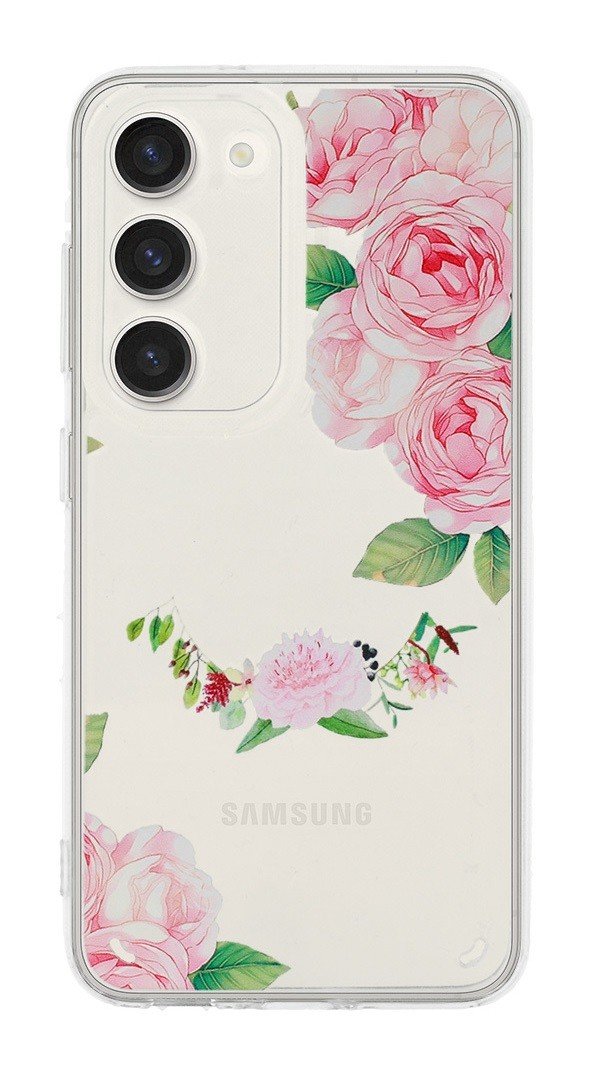Kryt Tel Protect Flower Samsung S23 s růžovými květy 98495