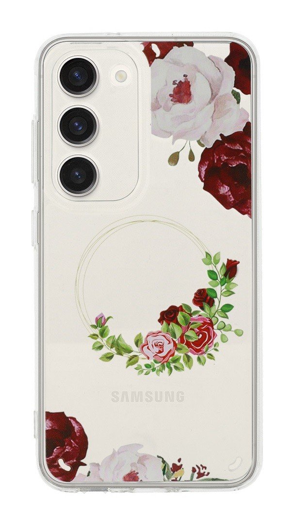 Kryt Tel Protect Flower Samsung S23 s červenými květy 98494