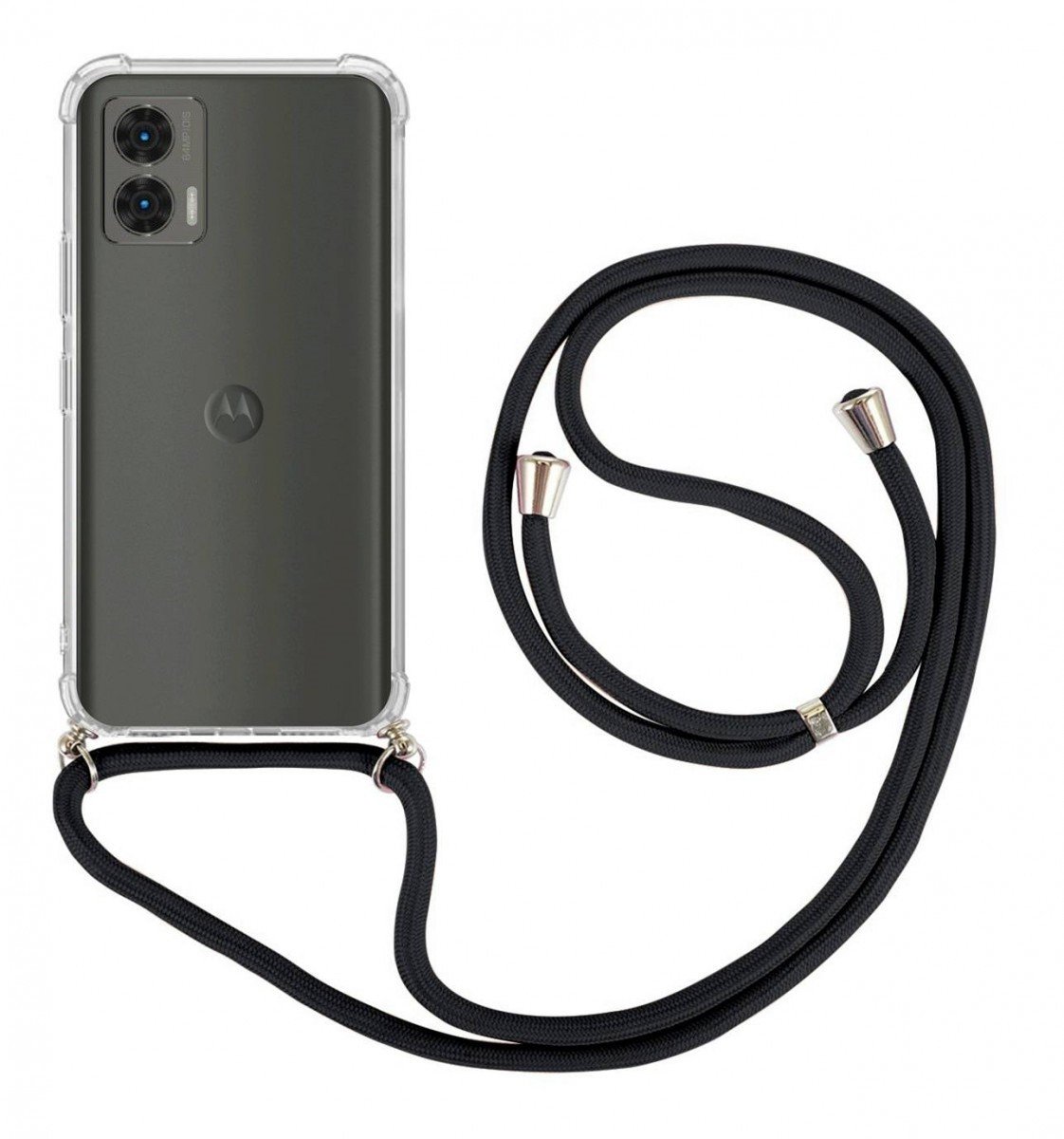 Kryt TopQ Motorola Moto G73 s černou šňůrkou průhledný 98165