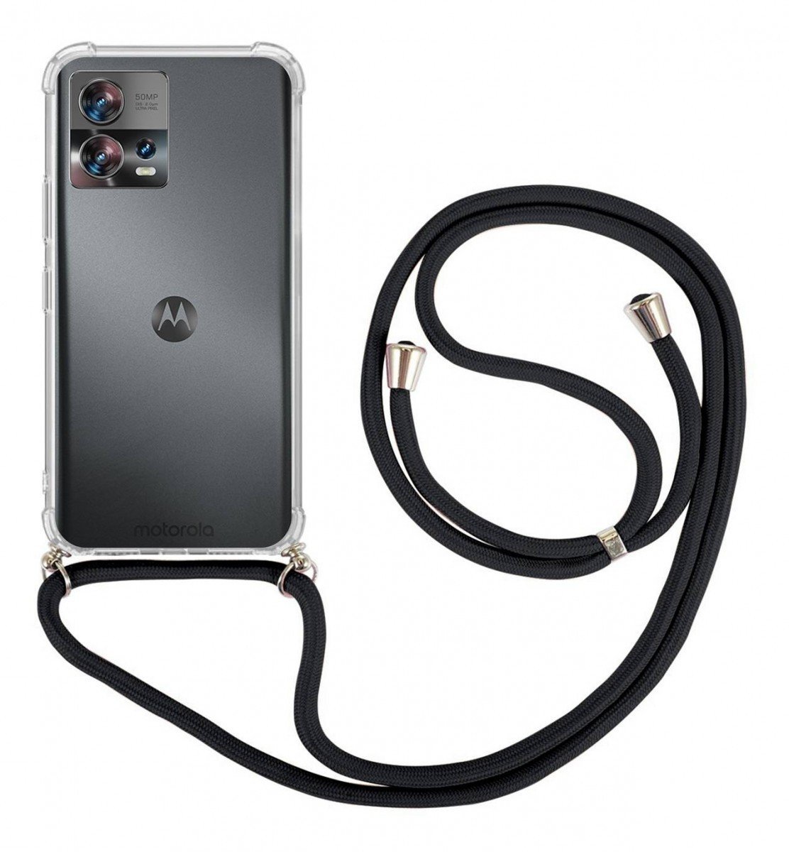 Kryt TopQ Motorola Edge 30 Fusion s černou šňůrkou průhledný 97919