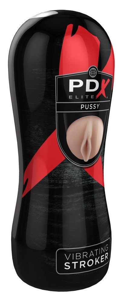 PDX Pussy Vibrating Stroker - bezdrátové vibrační dildo (přírodní)