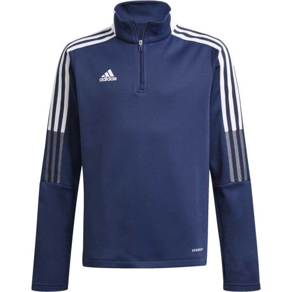 adidas TIRO21 WRM TOPY Juniorská fotbalová mikina, tmavě modrá, velikost 140
