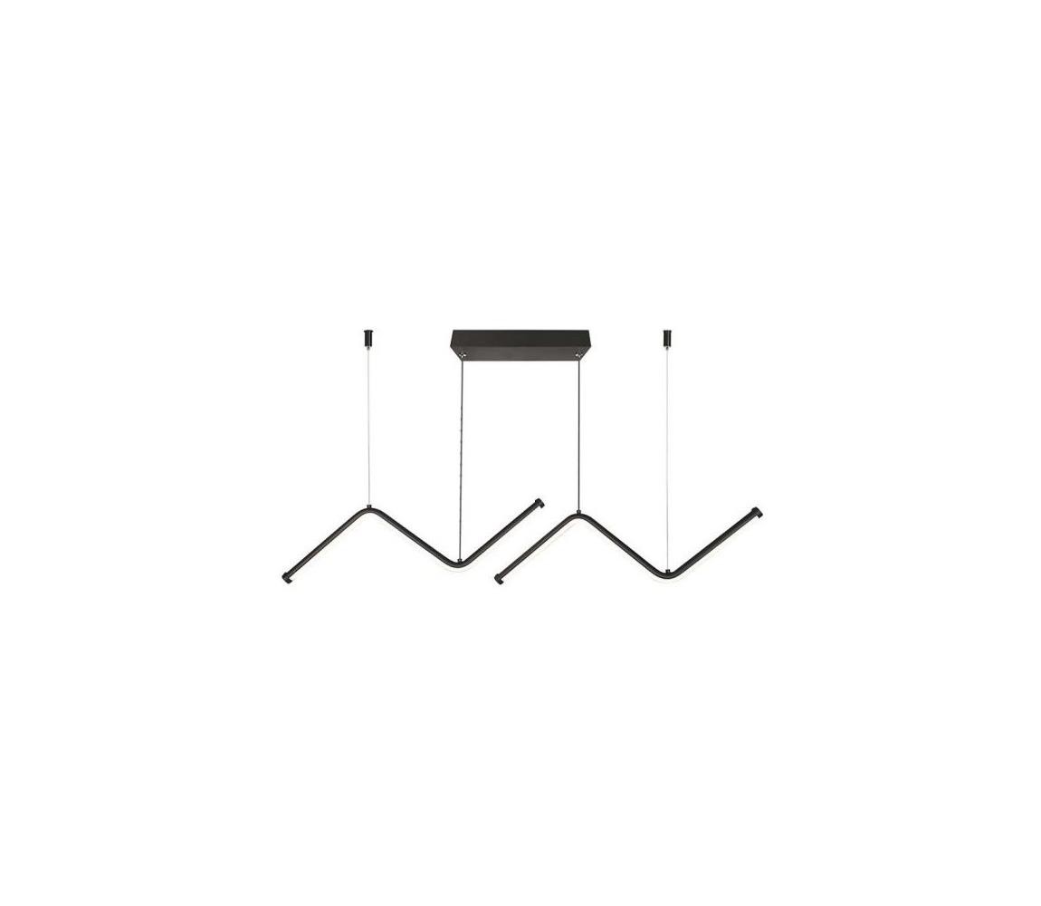 LED Lustr na lanku LED/12W/230V 4000K černá