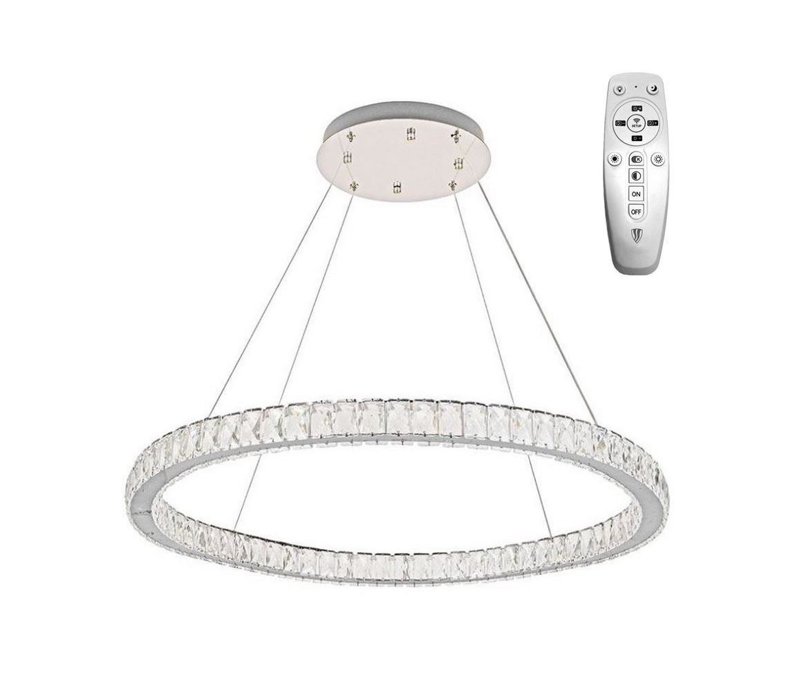 LED Stmívatelný lustr na lanku LED/100W/230V 3000-6500K stříbrná + DO