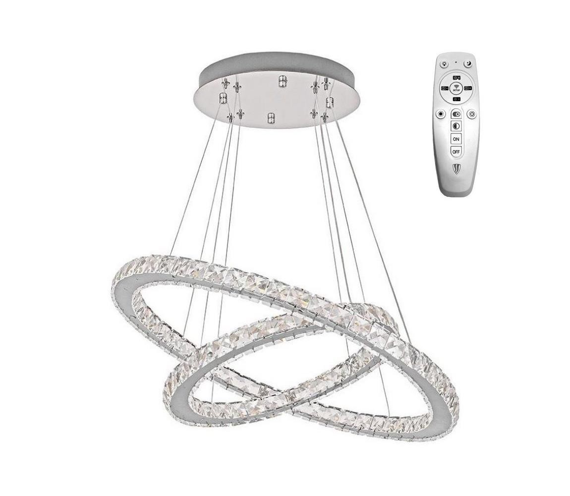 LED Stmívatelný lustr na lanku LED/115W/230V 3000-6500K stříbrná + DO