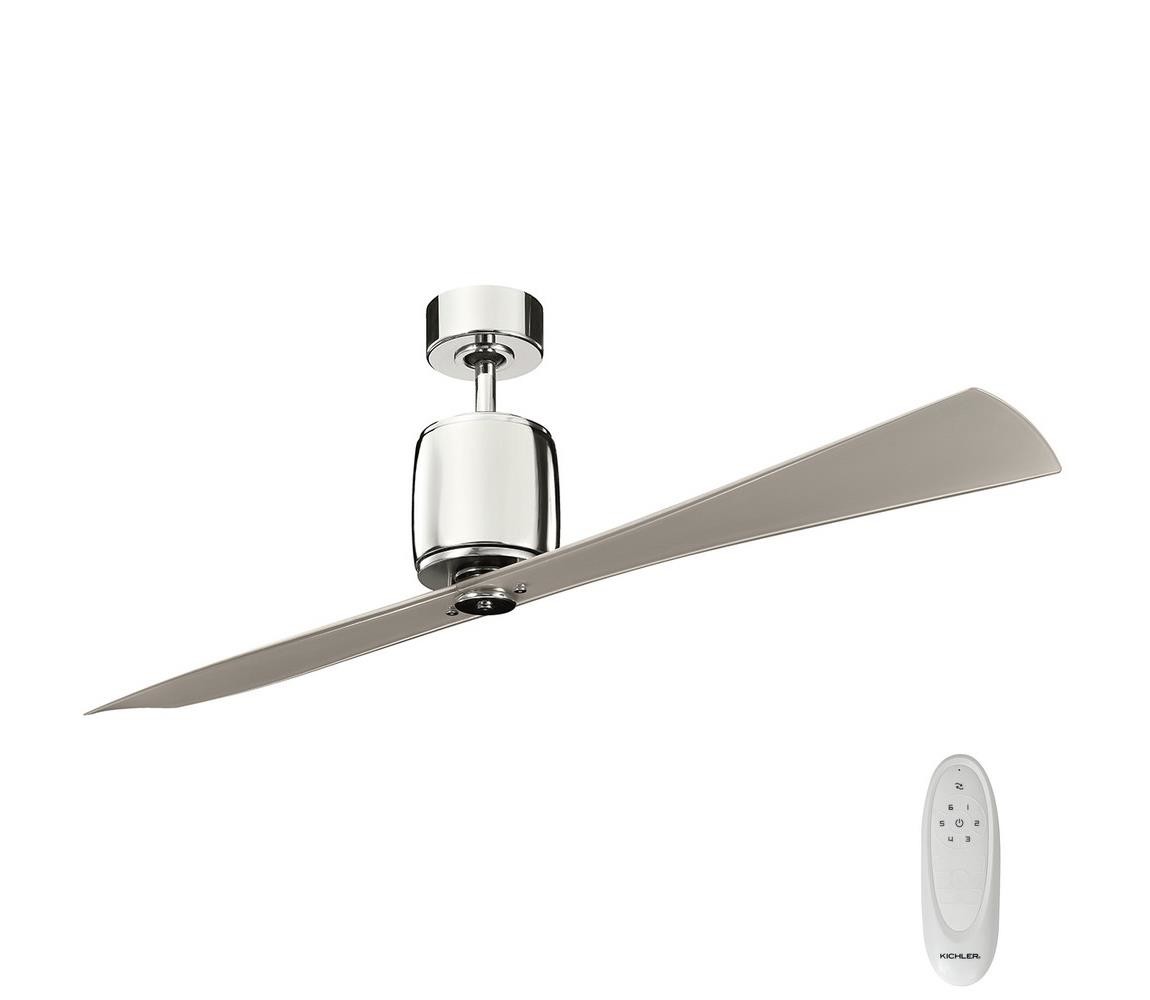 Elstead Kichler KLF-FERRON-60-PN - Stropní látor FERRON chrom + dálkové ovládání