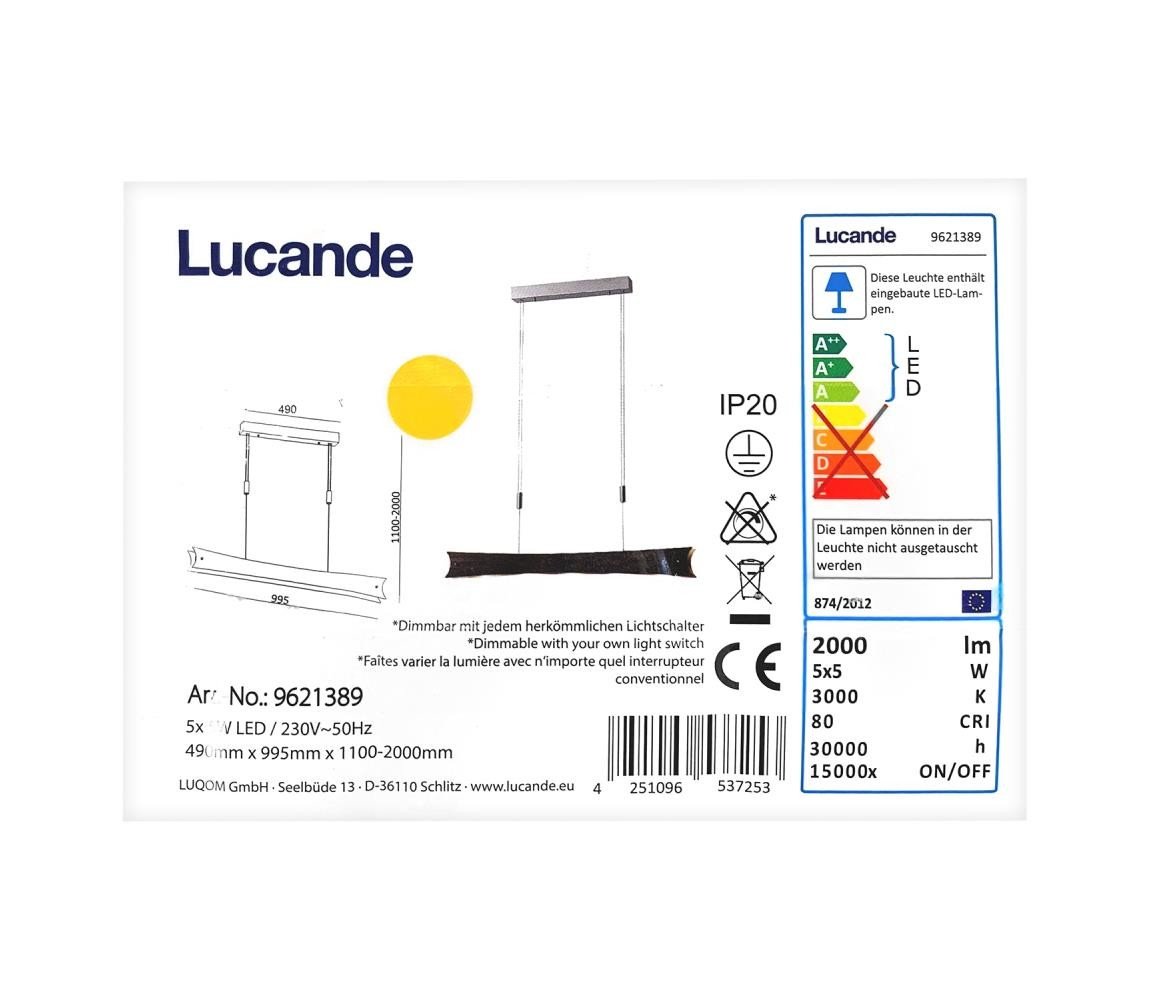 Lucande Lucande - LED Stmívatelný lustr na lanku EBBA 5xLED/5W/230V