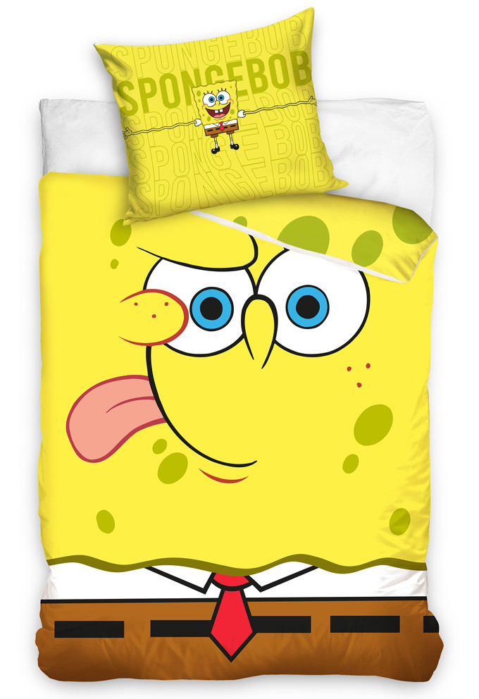 TipTrade Bavlněné povlečení 140x200 + 70x90 cm - Sponge Bob Emoji