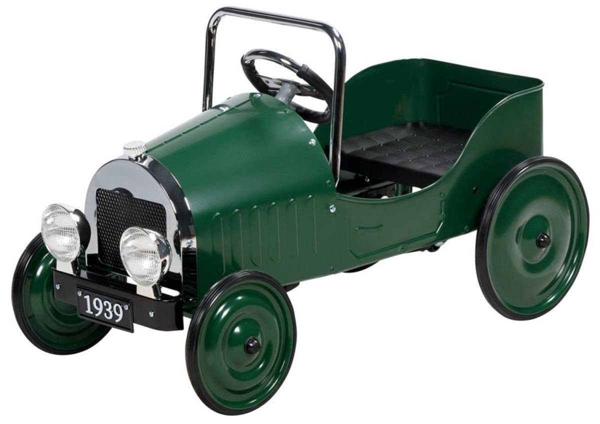 Dětské kovové šlapací autíčko - zelené ride-on car