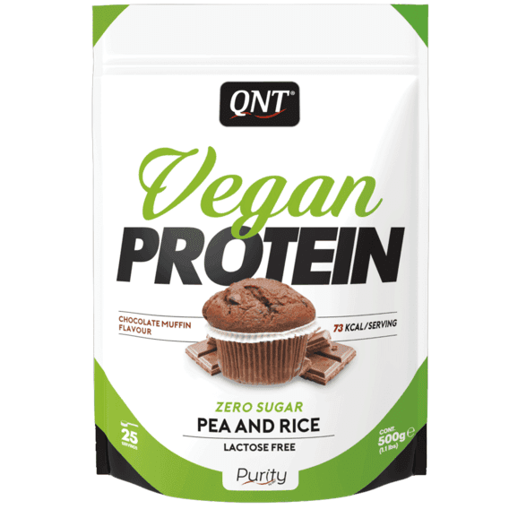 QNT Vegan Protein Příchuť: Čokoládový muffin, Velikost balení: 500 Gramů