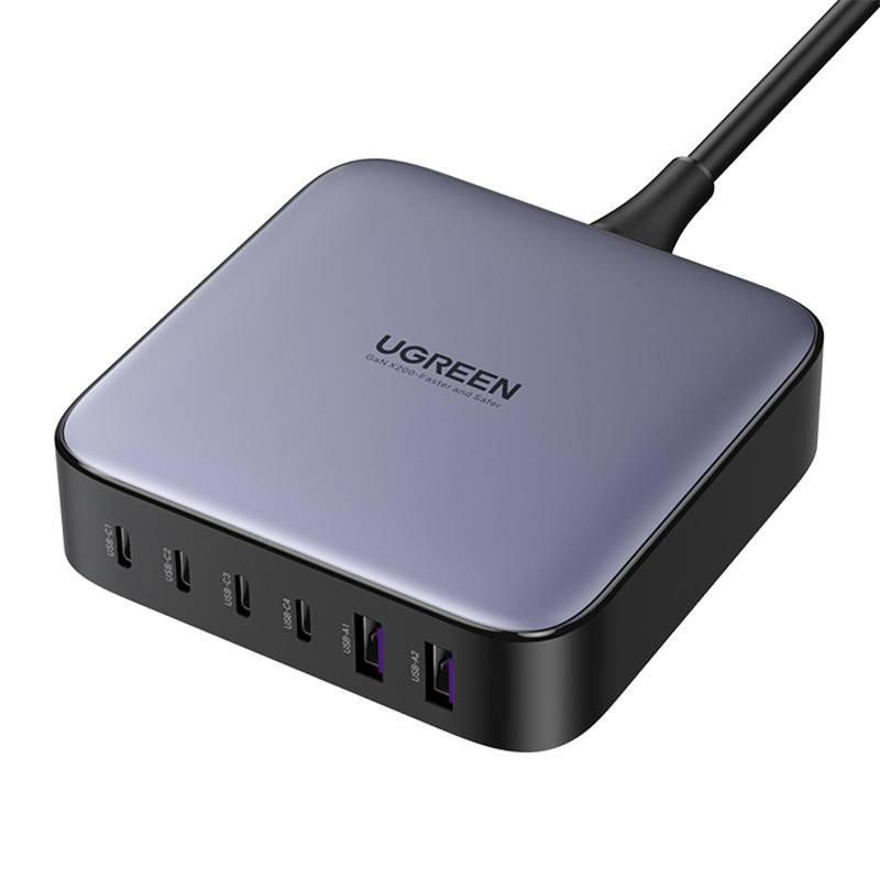 UGREEN 2xUSB-A, 4xUSB-C, GaN, 200W síťová nabíječka,