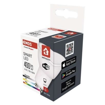 Emos Chytrá LED žárovka GoSmart MR16 / GU10 / 4,8 W (35 W) / 400 lm / RGB / stmívatelná / Wi-Fi ZQW832R