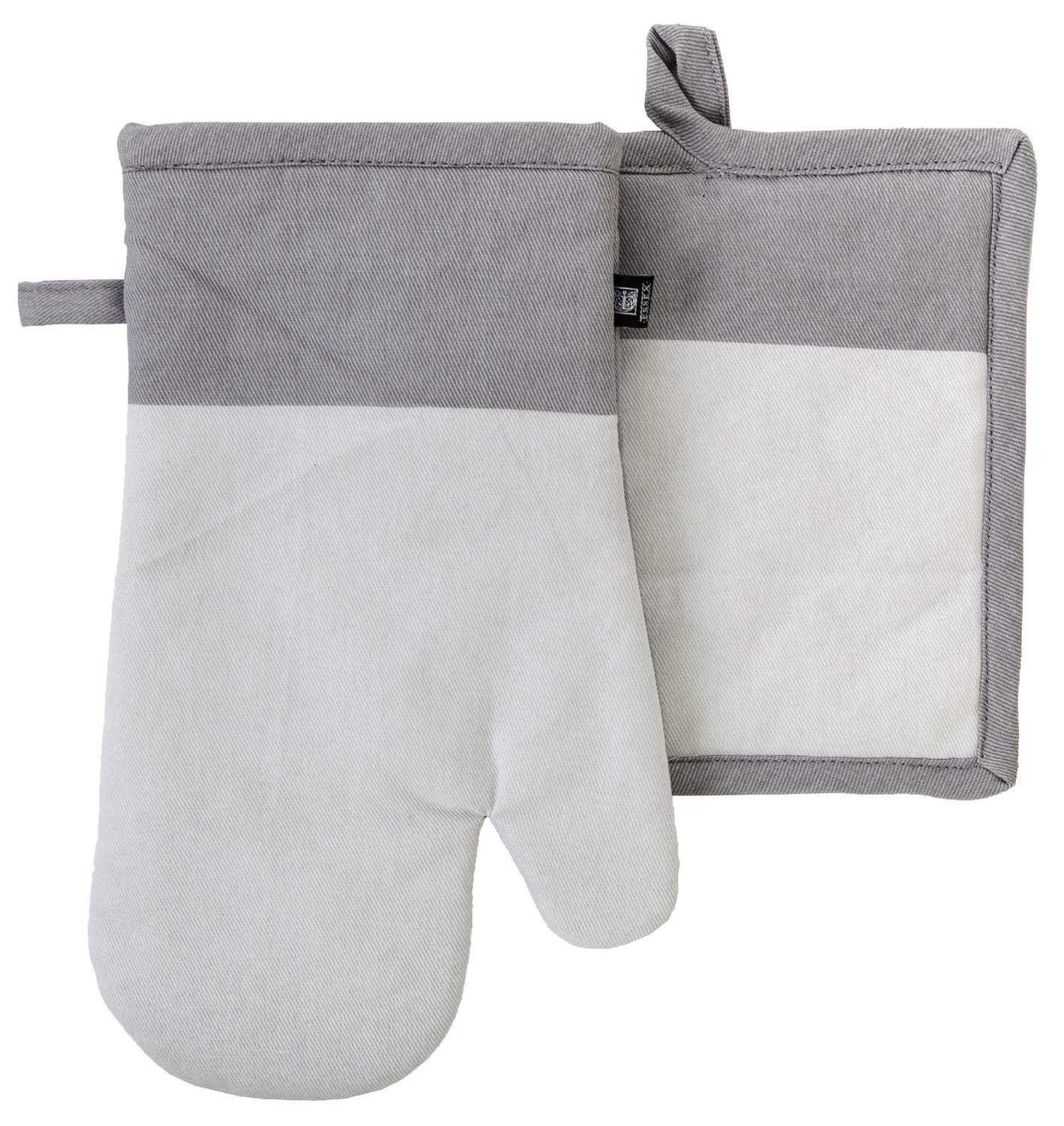 Kuchyňský SET rukavice/chňapka UNIVERSAL světle šedá, 18x30 cm/20X20 cm ESSEX, 100% bavlna