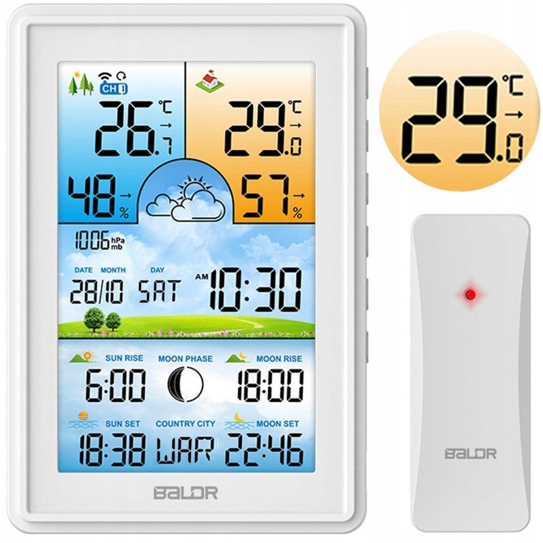 Meteorologická stanice s displejem BD-906 bílá