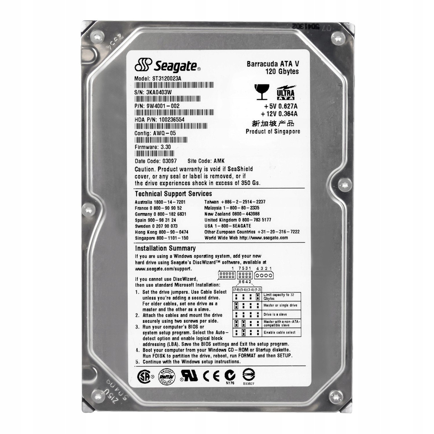 Seagate 120GB 7.2K 2MB Ata 3.5'' ST3120023A