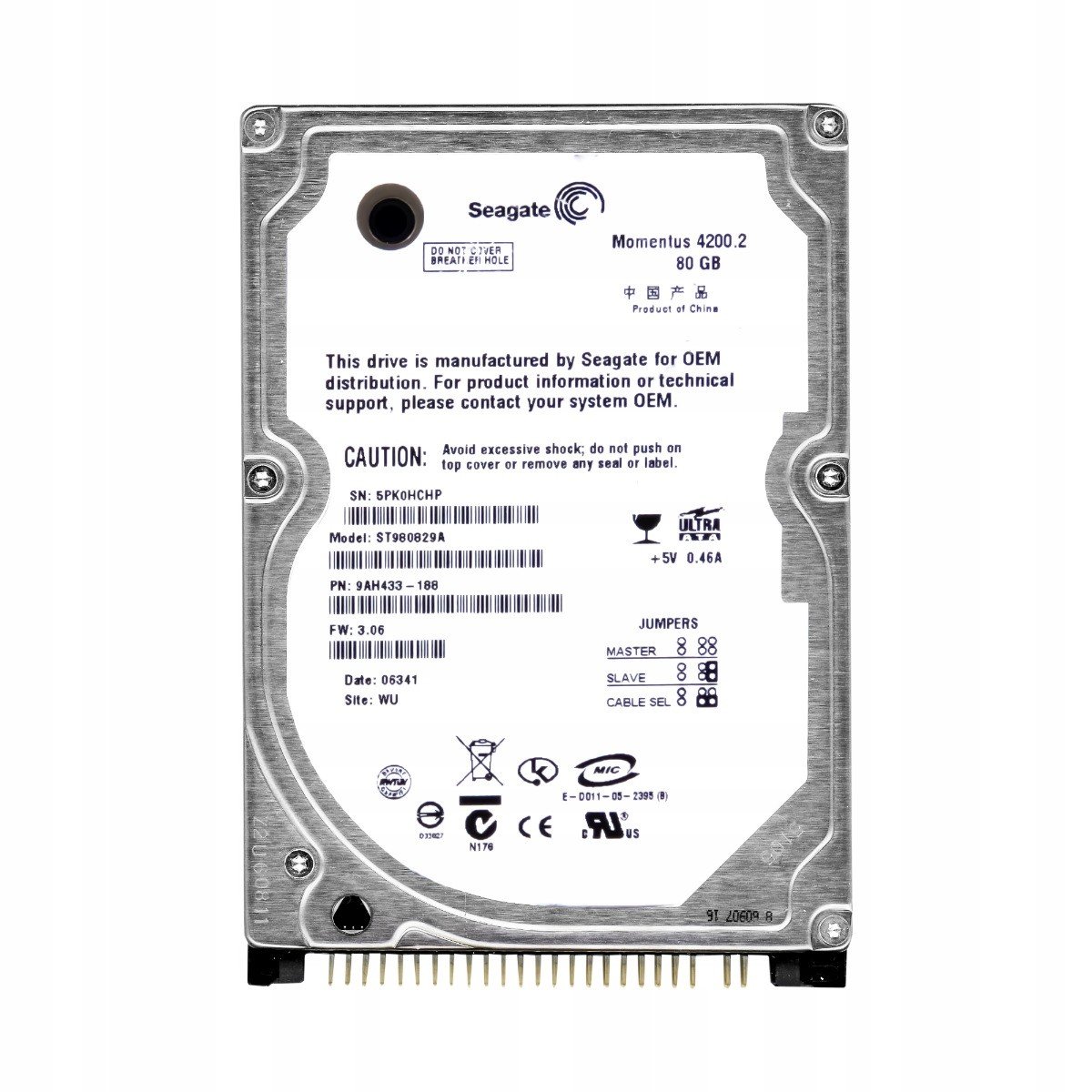 Seagate Moments 80GB 4.2K 8MB Ata 2.5'' ST980829A