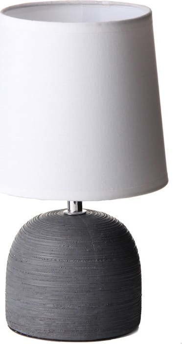 Šedá keramická stolní lampa s textilním stínidlem (výška 27,5 cm) – Casa Selección