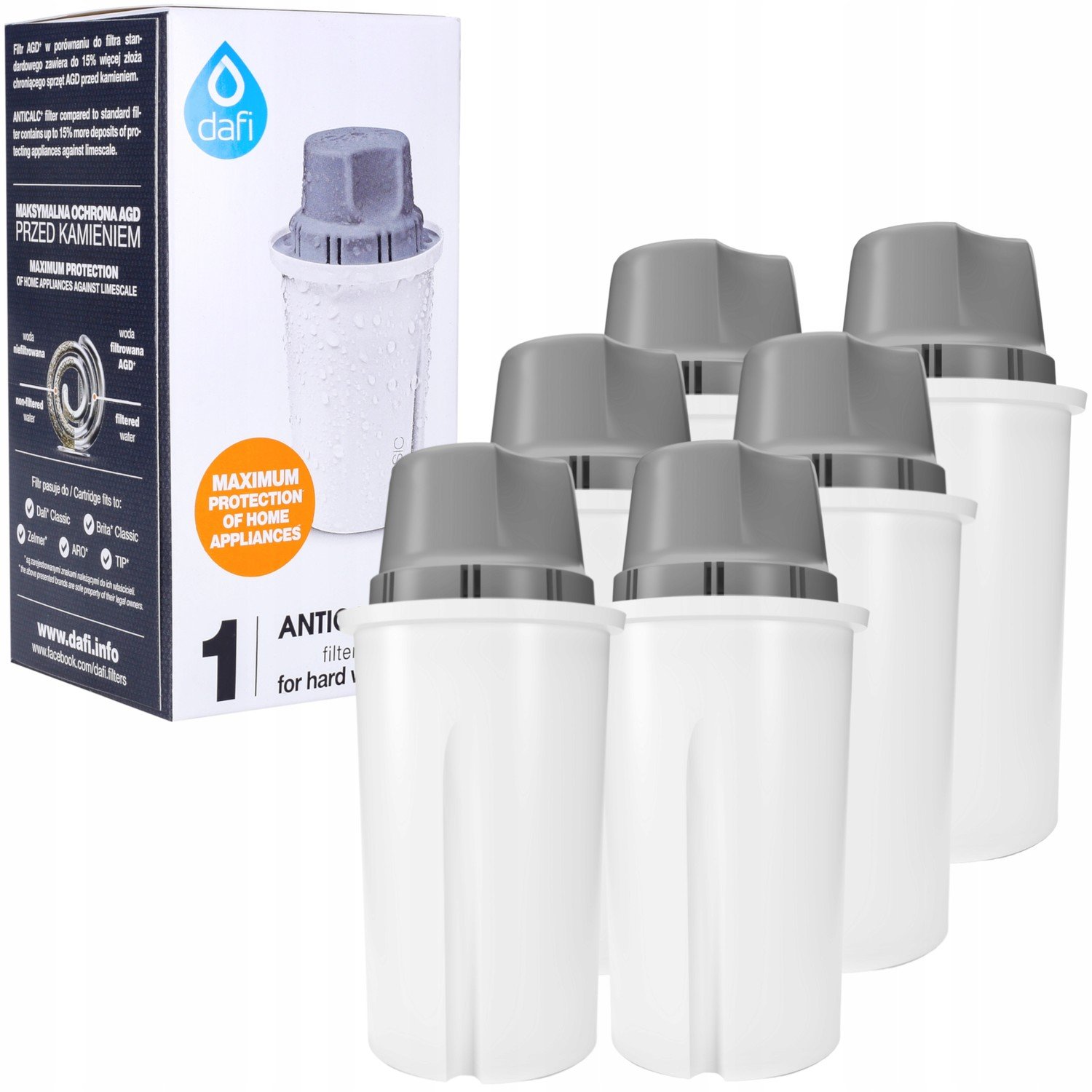 6 filtrů tvrdá voda pro domácí spotřebiče+ do konvice Dafi Classic