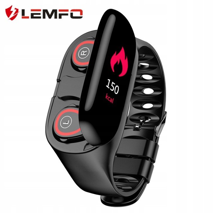 Chytré hodinky sluchátky Smartband Lemfo M1 3v1