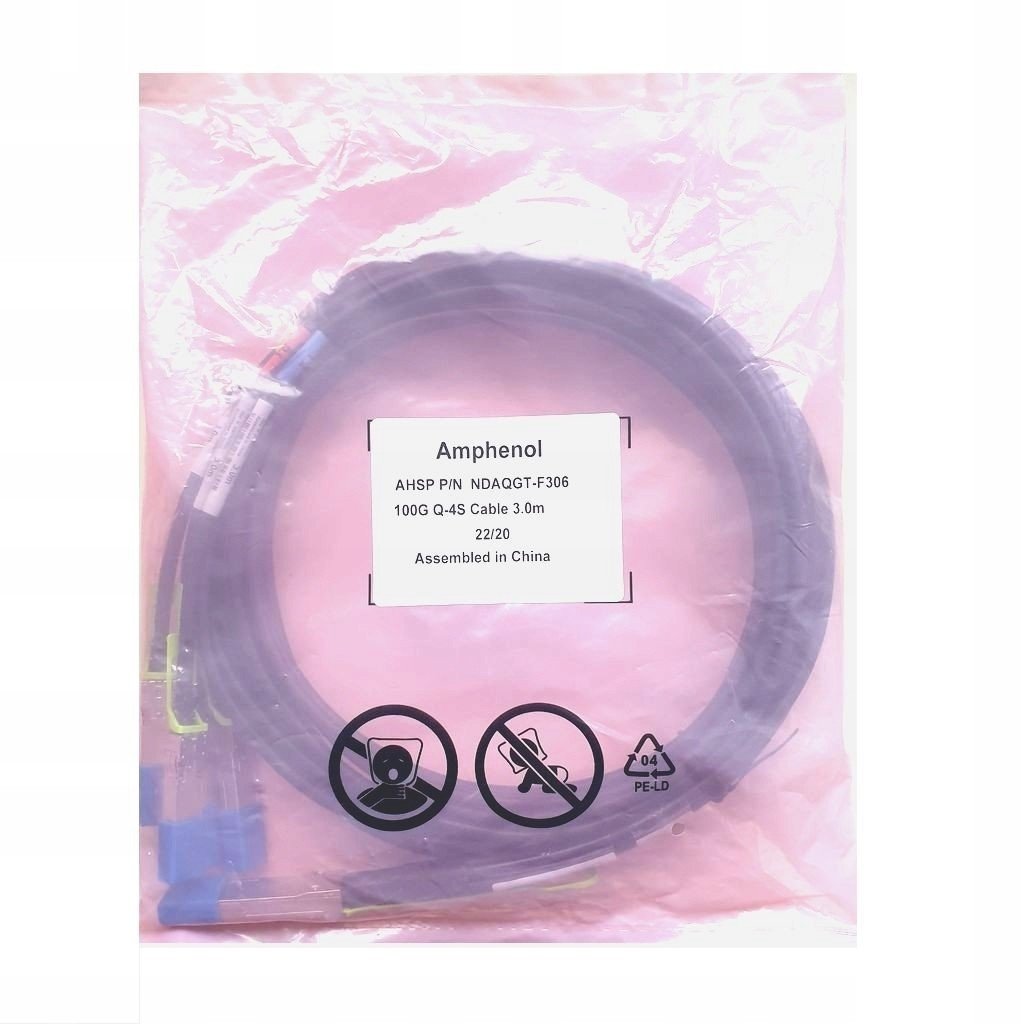 Kabel Amphenol Q-4S-100G QSFP28 Na 4xSFP28 3M