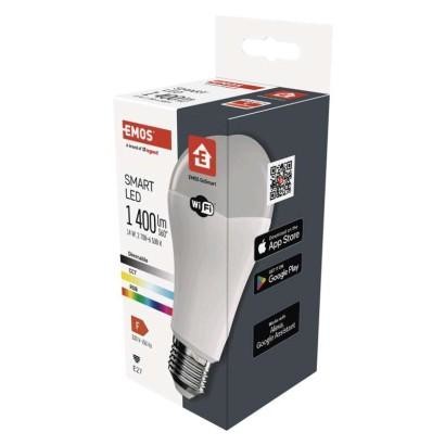 Emos Chytrá LED žárovka GoSmart A65 / E27 / 14 W (94 W) / 1 400 lm / RGB / stmívatelná / Wi-Fi ZQW516R