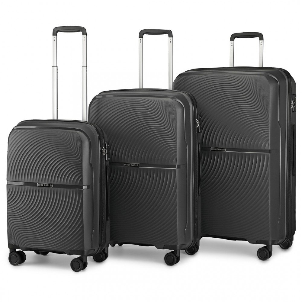 KONO travel set kufrů polypropylén - 40L, 68L, 97L - černý