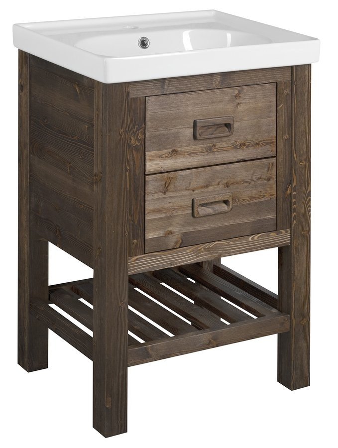 Sapho BRAND umyvadlová skříňka 56x83x43cm, mořený smrk