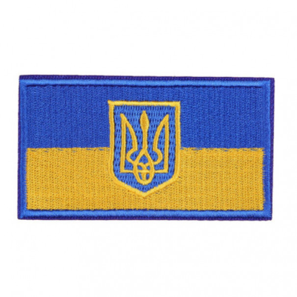Nášivka nažehlovací vlajka Ukrajina se znakem 4,8x8,5 cm