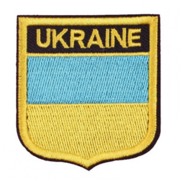 Nášivka nažehlovací vlajka Ukrajina erb 5,5x5 cm