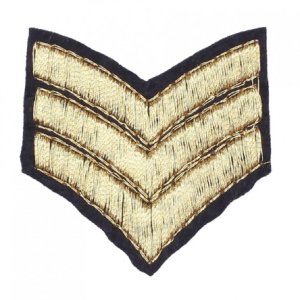 Nášivka nažehlovací hodnost US Sergeant 4,2x4,9 cm