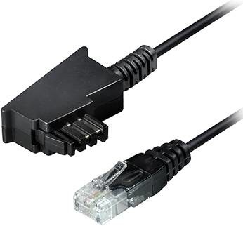 Maxtrack telefonní kabel [1x telefonní zástrčka TAE-F - 1x LAN (10/100 MB/s)] 6.0 m černá