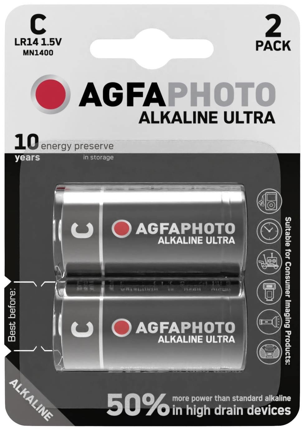 AgfaPhoto Ultra LR14 baterie malé mono C alkalicko-manganová 1.5 V 2 ks