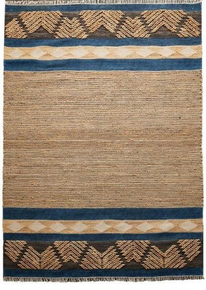 Diamond Carpets koberce Ručně vázaný kusový koberec Agra Palace DE 2283 Natural Mix - 80x150 cm Modrá