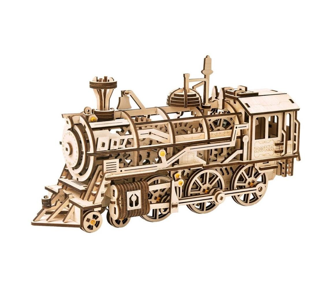 RoboTime RoboTime - 3D dřevěné mechanické puzzle Parní lokomotiva