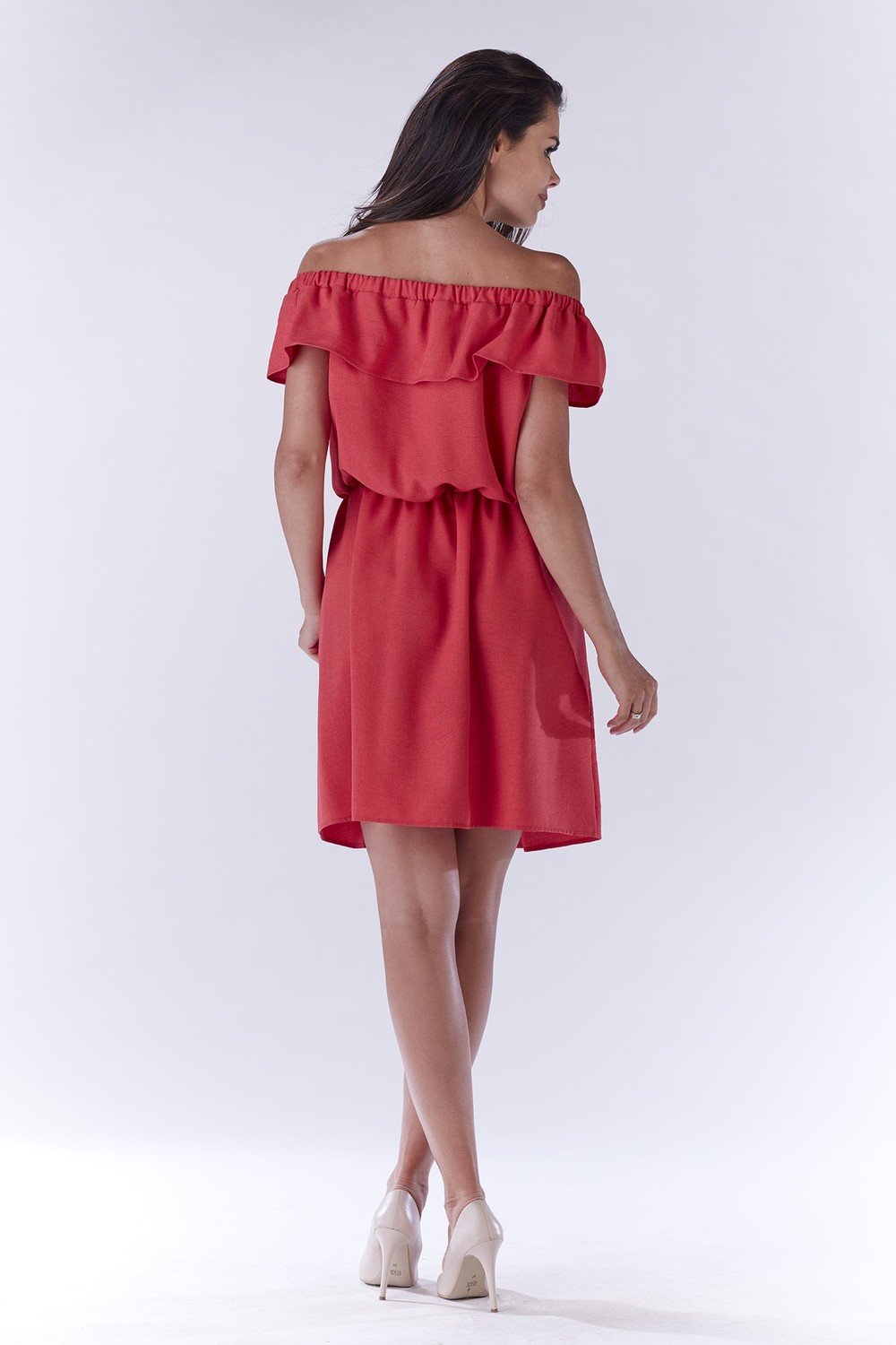 Awama Dámské mini šaty Laugyr A185 růžová S