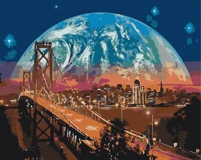 Symag Obraz Paint it! Malování podle čísel - Měsíc nad San Franciscem
