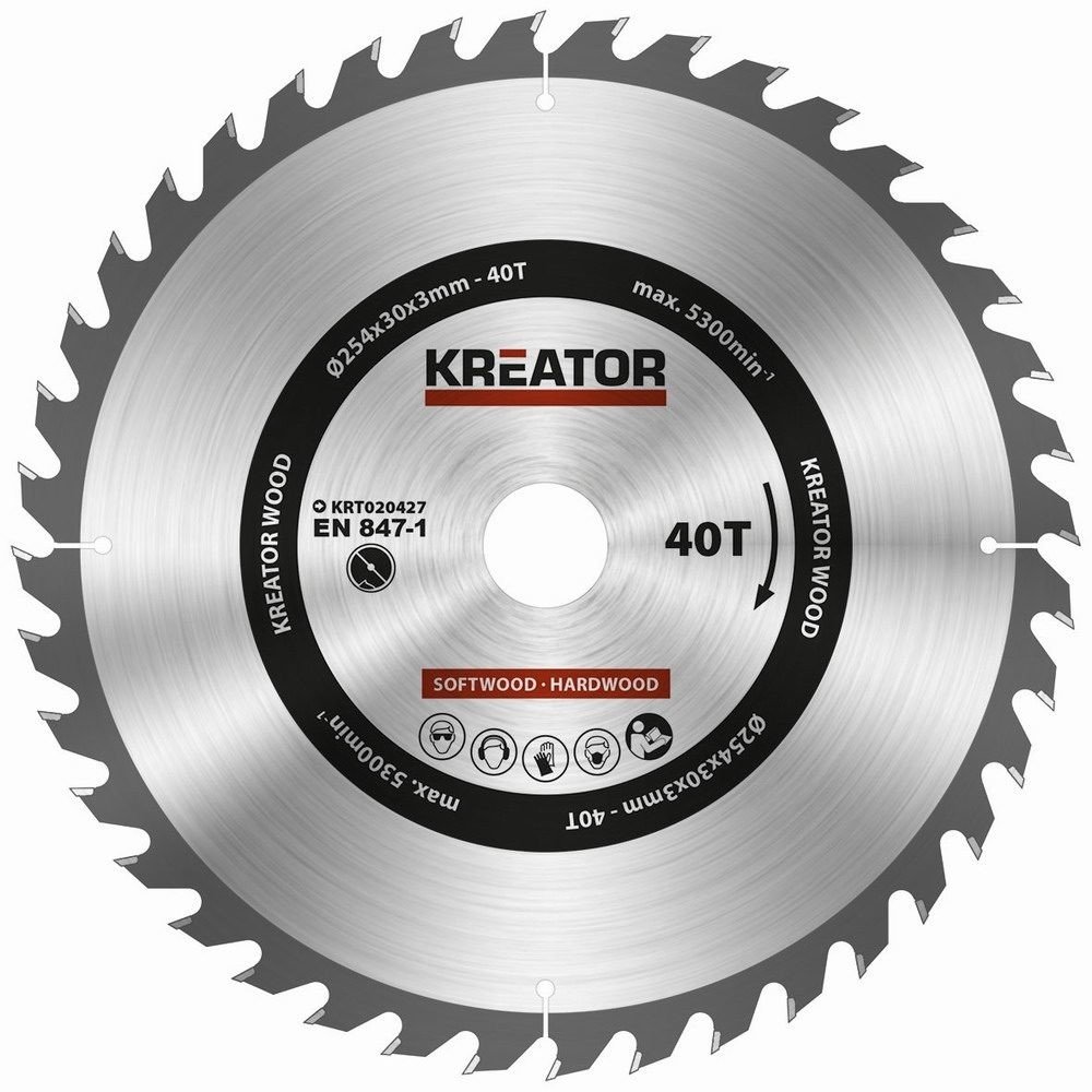 Kreator Pilový kotouč na dřevo 254mm 40T