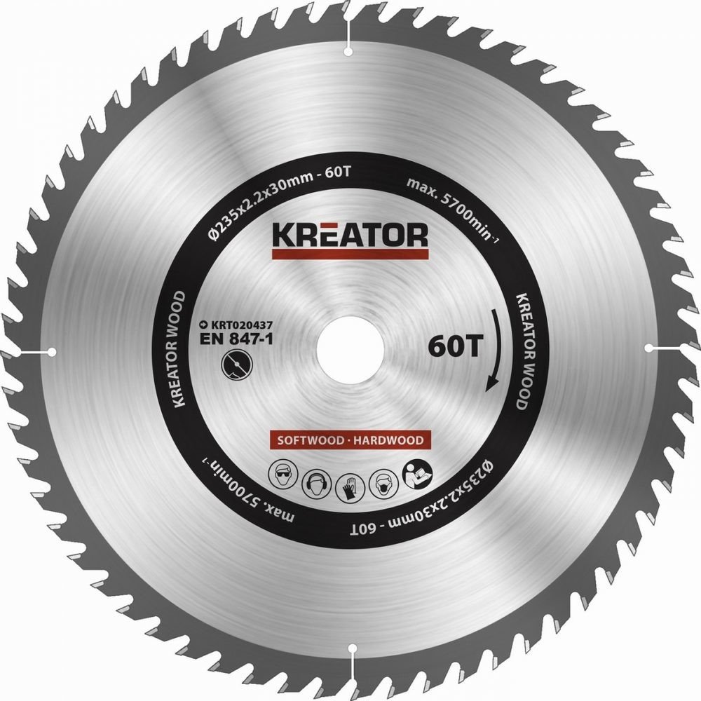 Kreator Pilový kotouč na dřevo 235mm 60T