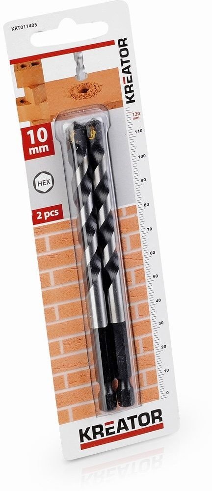 Kreator 2 ks HEX Vrtáků do kamene a zdiva 10 x 120 mm