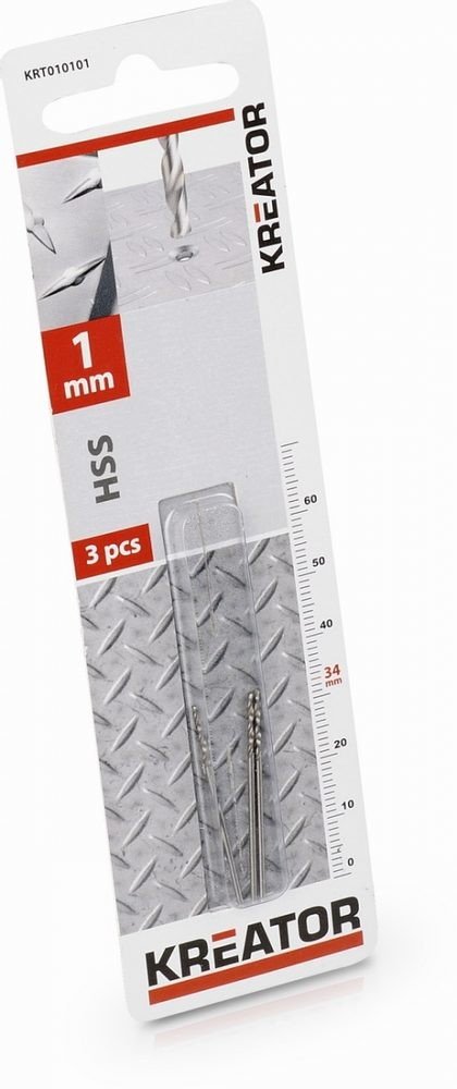 Kreator 3ks HSS vrták do kovu 1x34 mm